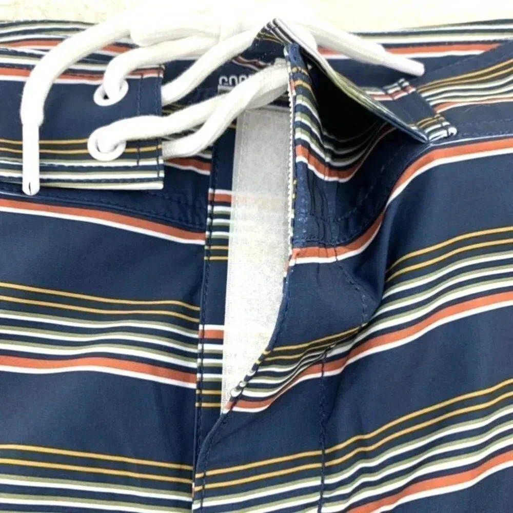 Goodthreads Swimwear Stripe Print Size 31 Tie Front Stretch Men's Board Shorts - Picture 7 of 12